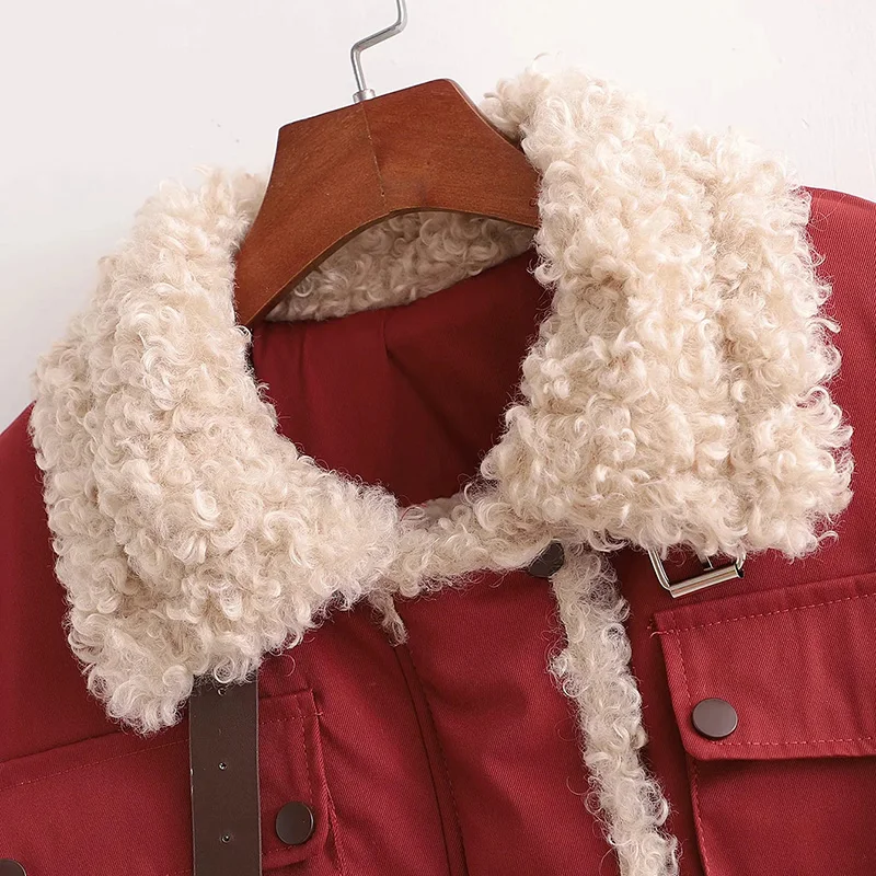 

Winter New Women Thick Warm vintage Loose Drawstring Waist Chic Female Coat Mid-Length Cotton Clothes