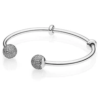 quality moments open pave caps with cubic zirconia pan bracelet fit bead charm 925 sterling silver jewelry