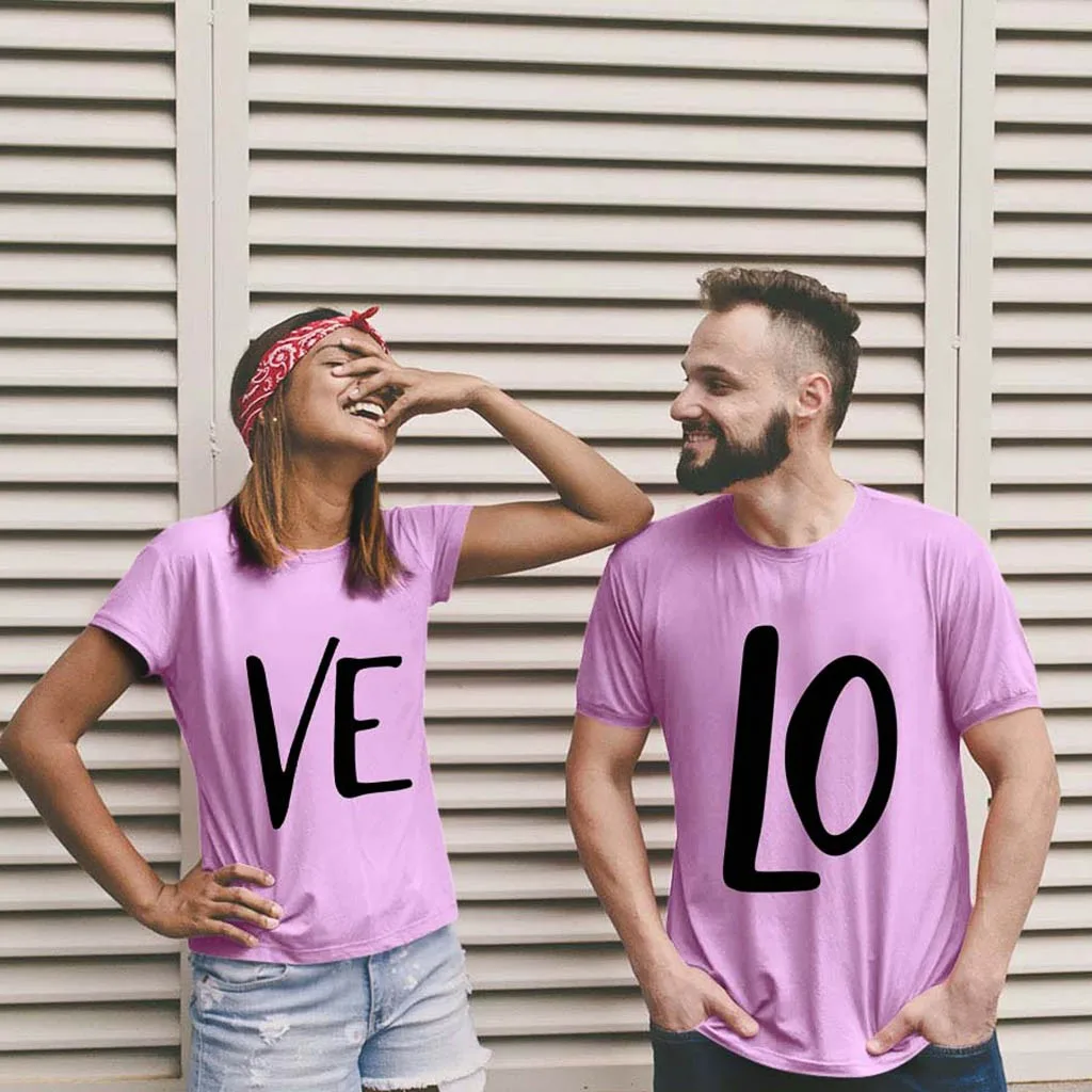 Модные летние футболки для пар женщин футболка с надписью Love крутая Мужская и