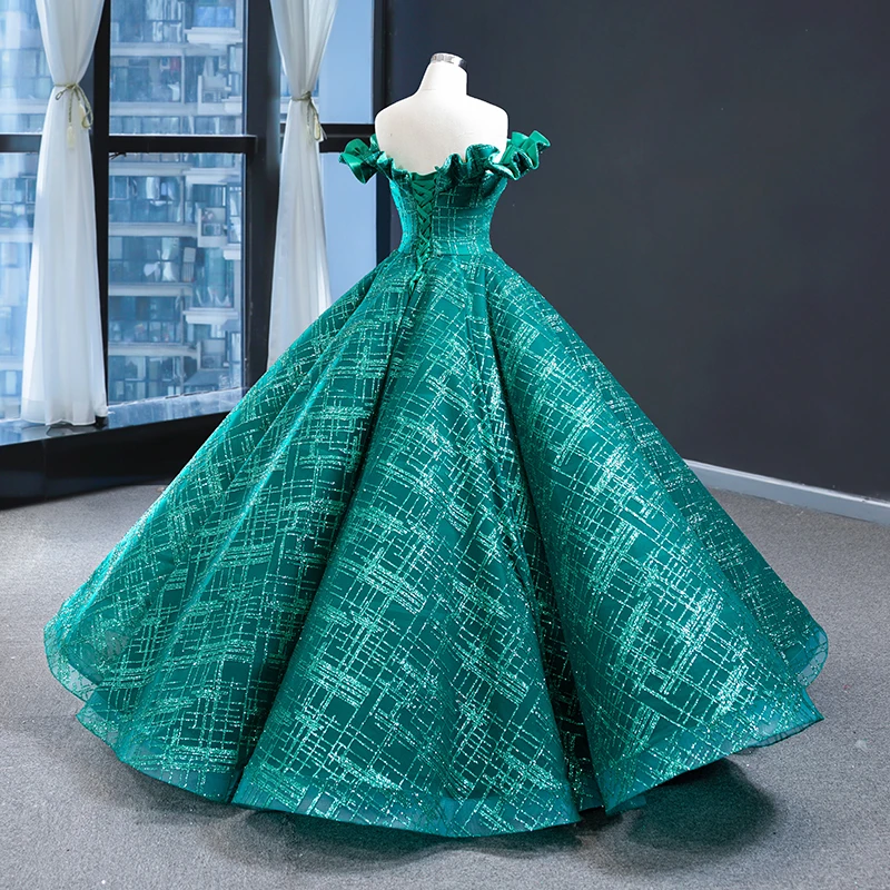 Зеленое роскошное бальное платье с рукавами-крылышками пышное Тюлевое вечернее