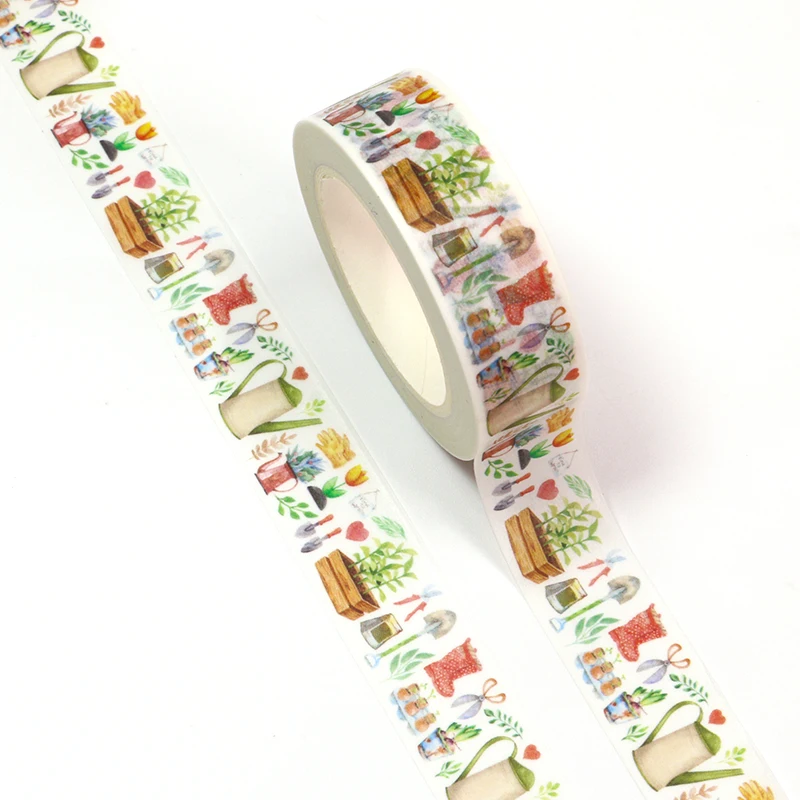 

1PC 15MM*10M Spring Flower Plants Leaves Watering Decorative Washi Tape DIY Scrapbooking Masking Tape School Office Supply