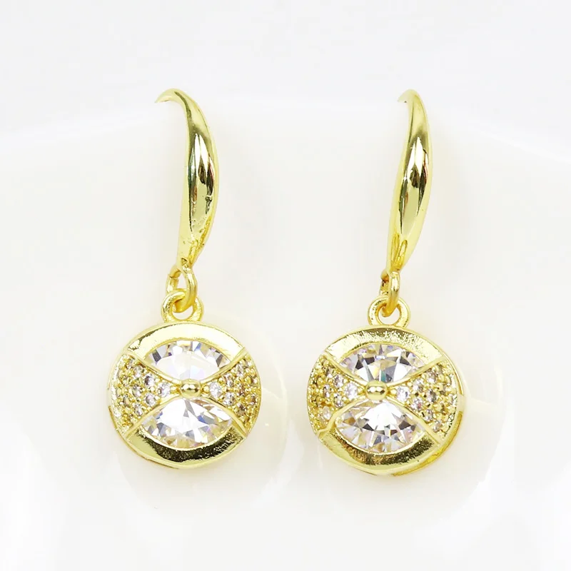 

6 пар Круглых Хрустальных висячих сережек, элегантные золотые модные серьги, подарок для женщин, ювелирные изделия, серьги 7593