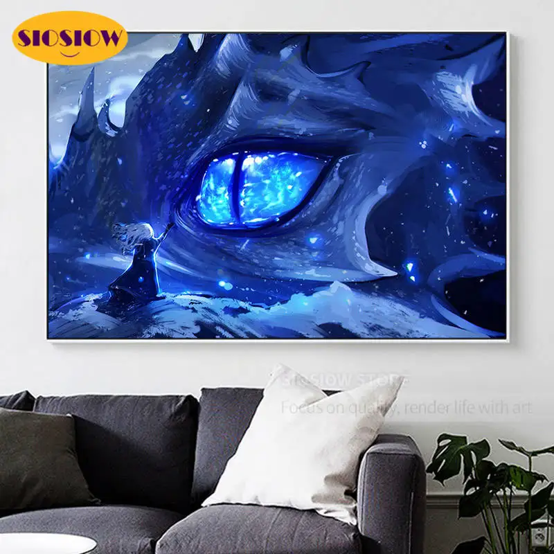 NEW 5D Diy Diamond Painting Fantasy dragon Girl Full Square Drill 3d Mosaic Embroidery Cross Stitch Kits Decor Home Room | Дом и сад