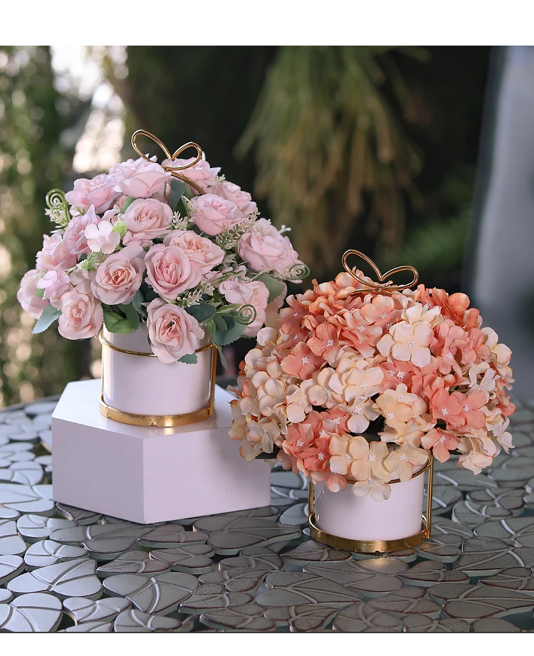 Европейский стиль искусственный набор горшков для цветов ваза стола украшение