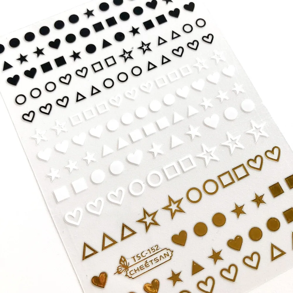 U + series 50 Дизайнов золотые геометрические наклейки Стикеры 3d на ногти nail art