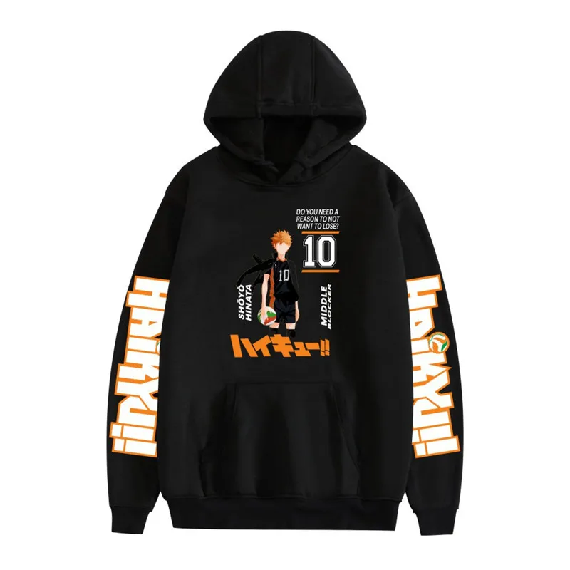

2021 Japan Anime Haikyuu Cosplay Hoodie Women Men Harajuku Sweatshirt Karasuno High School Pullover Hooded Jacket Sportswear