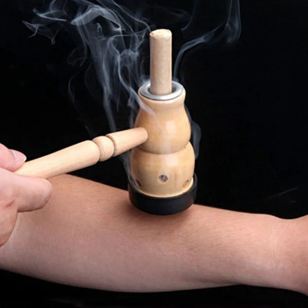 

Gourd Moxibustion Moxa Moxibustion Artemisa 1 set Wooden Gourd Moxa Mugwort Moxibustion Box Gourd Device Massage