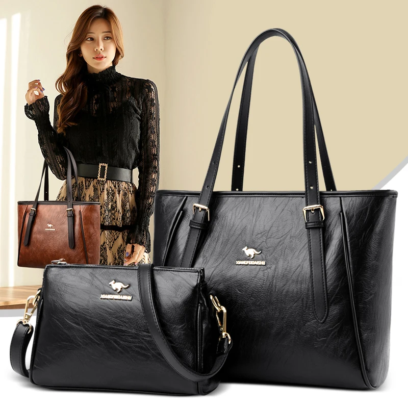 

OLD TANG Large Capacity Women's Handbag New High Quality Simple Solid Color Shoulder Bags Women 2021 Versatile Leather Crossbody