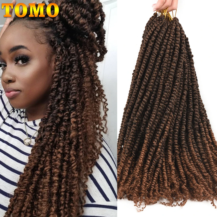 

TOMO Soft Passion Twist Crochet Hair Synthetic Braid Hair Ombre Blonde Brown Red 1218 24Inch Bobm Twist Braiding Hair Extension