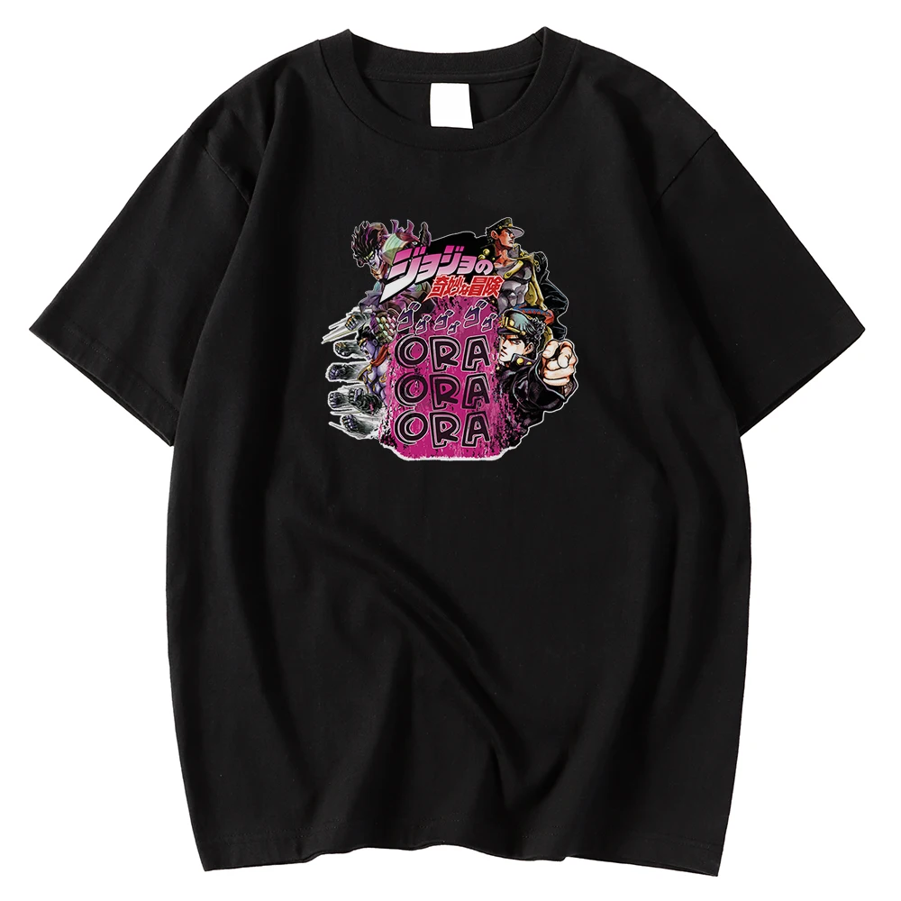 

Футболка мужская с круглым вырезом, тенниска с принтом аниме невероятные приключения Джоджо, модная майка с короткими рукавами, весна-лето