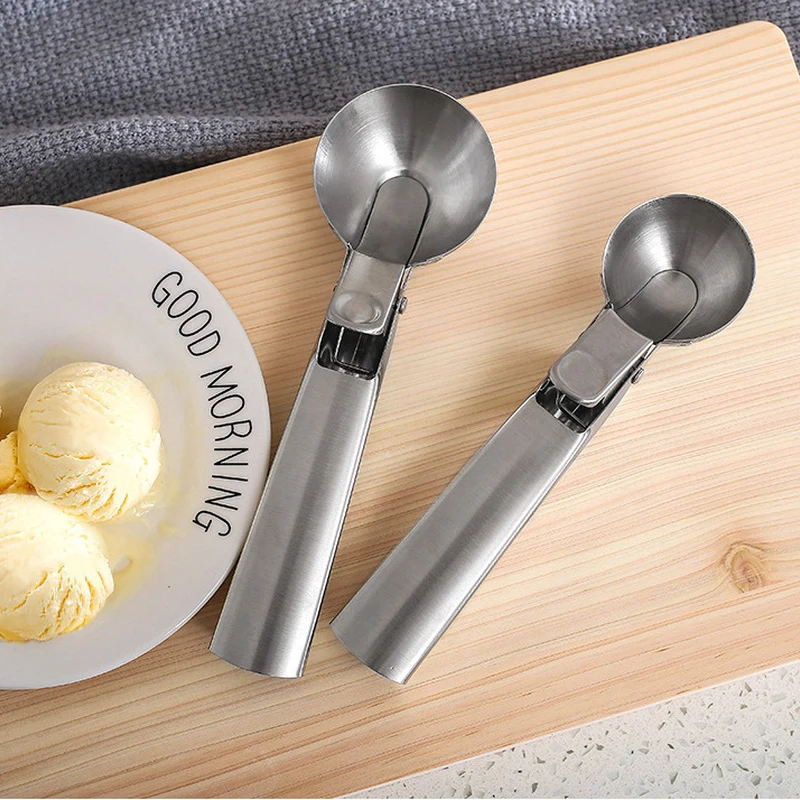 

Two Size Ice Cream Scoops Stacks Stainless Steel Ice Cream Digger Non-Stick Fruit Ice Ball Maker Watermelon Ice Cream Spoon Tool