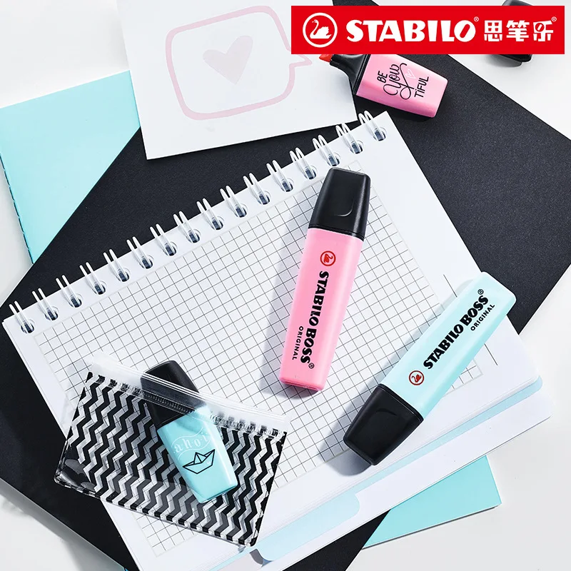 Немецкий цветной флуоресцентный маркер STABILO 3/6 цветов Набор Макарон серии BOSS дети