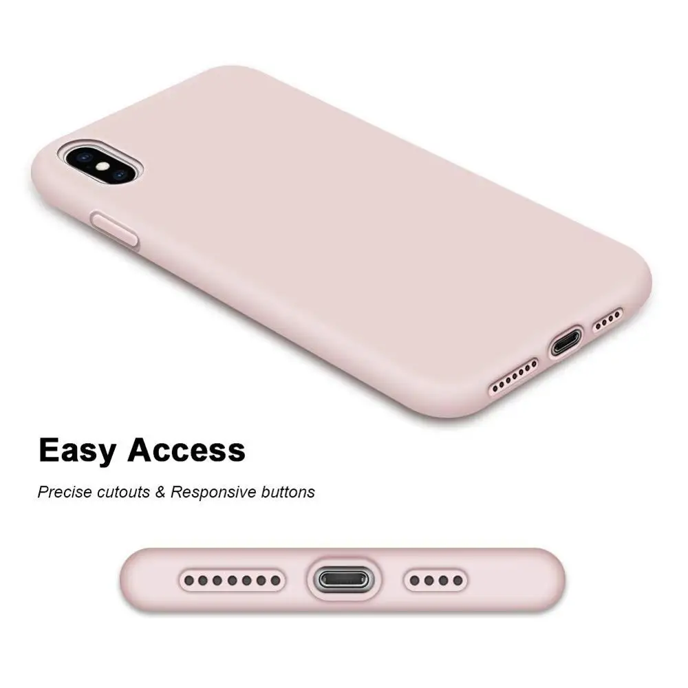 Чехол из жидкого силикона для Apple iPhone X XR Xs Max 8 7 гелевая резина защита всего тела