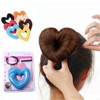 1 set cute heart shape hair styling tool women girls sponge bract head meatball hair bands ring donut hair accessories hot sale