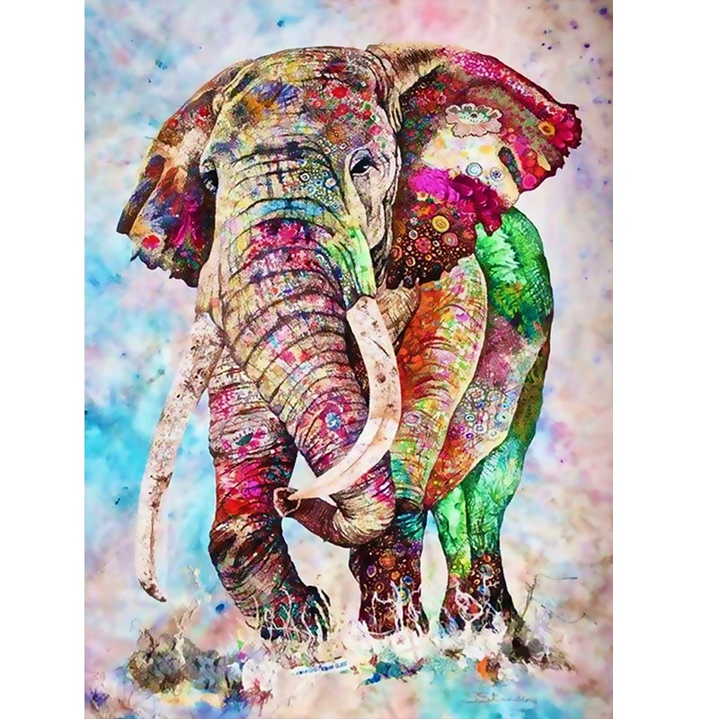 

Paint By Numbers Elephant Drawing On Canvas HandPainted Art Gift DIY Coloring By Number Animal Kits Home Decoration