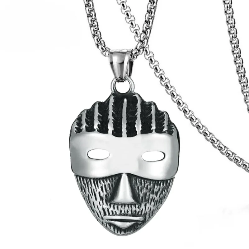 

Мужская маска, подвеска из титановой стали, новинка, индивидуальное креативное ожерелье из нержавеющей стали в стиле ретро, трендовые ювели...