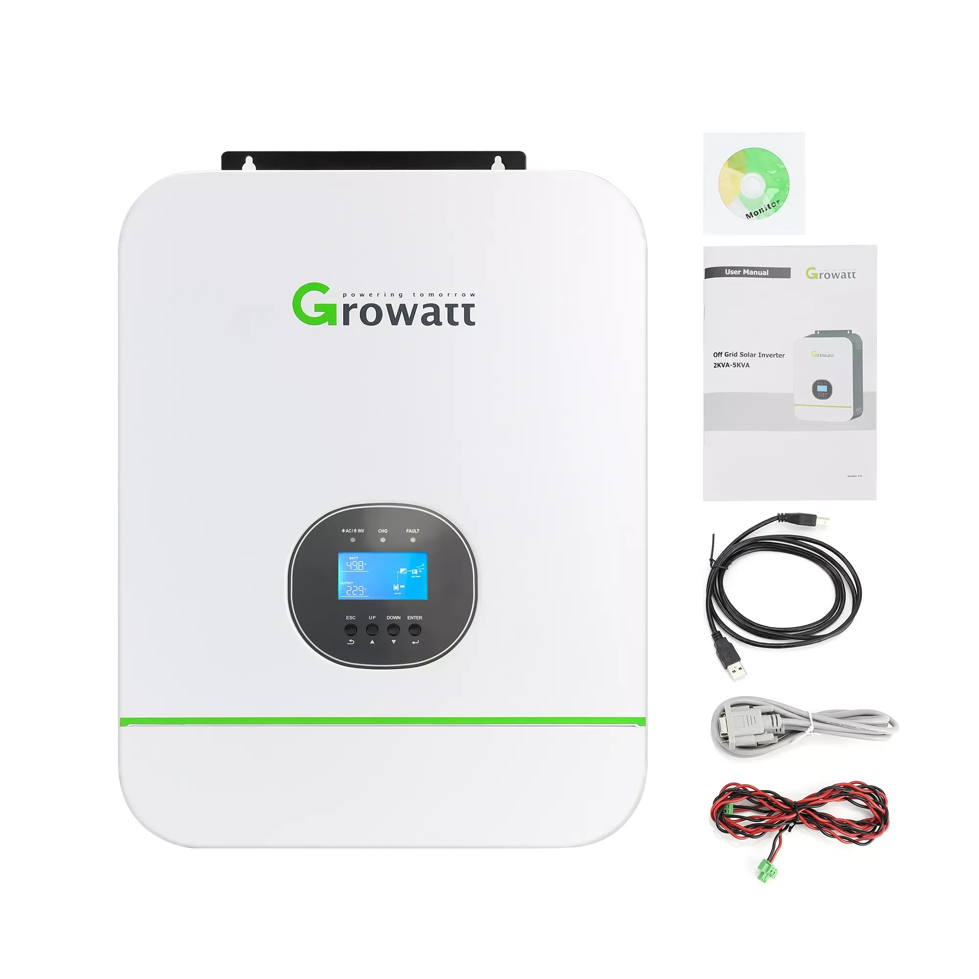 

Growatt 5KW 48V Pure Sine Wave Off Grid Built-in MPPT 80A 220V with Max PV 500V Support WIFI Monitor and Parallel Solar Inverter