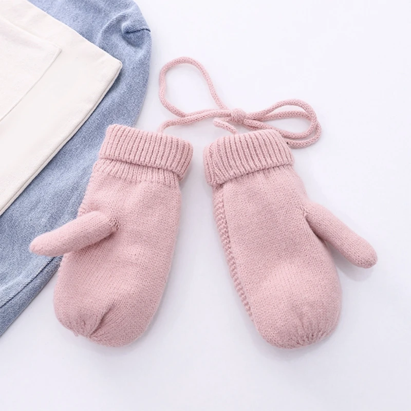 

3 Pieces Toddler Kids Baby Winter Warm Beanie Hat Long Scarf Gloves Set Braided Cable Knit Solid Color Plush Lined Pompom Cuffe