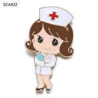 dcarzz comic nurse brooch doctors nurse medical vintage jewelry lapel pin badge metal cute enamel pins brooches women gift