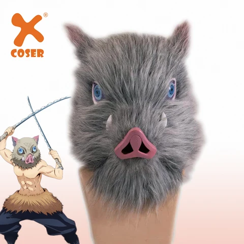 XCOSER Inosuke Hashibira Косплей Маска рассекающий демонов свинья капюшон брикет головной убор Хэллоуин костюм реквизит для взрослых