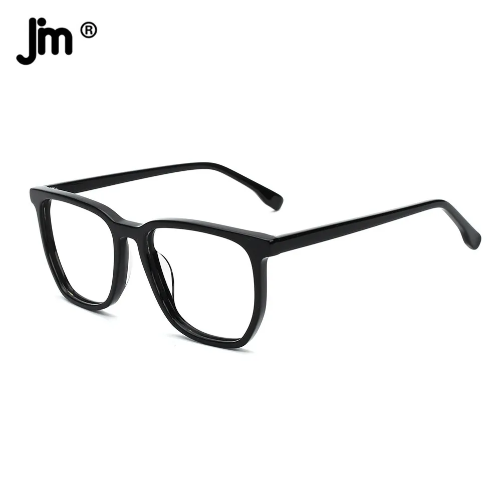 JM Acetate Frame Square Blue Light Glasses Men Women Computer Anti Blue Ray Clear Fake Glasses