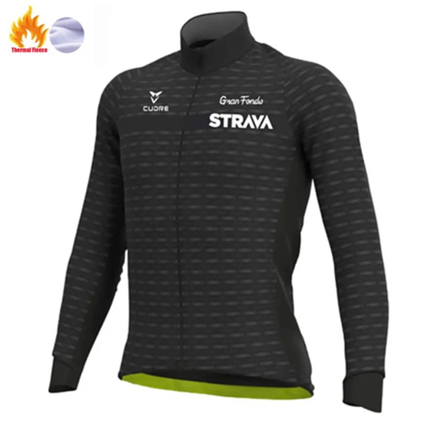 

Winter strava Team Cycling Jersey Men Bike Suits Thermal Fleece Jacket MTB Bike Wear Long Sleeve Warm Tops Ropa Ciclismo Maillot
