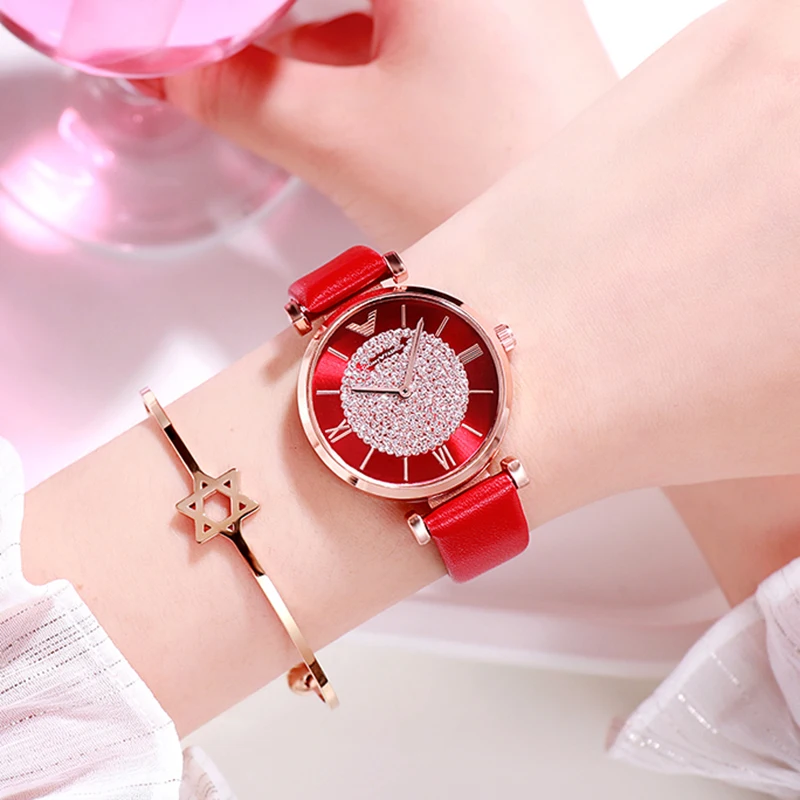 Часы наручные женские кварцевые роскошные модные с ремешком | Наручные часы