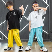 kid hip hop clothing graphic tee oversized t shirt top streetwear jogger sweat pants for girls boys jazz dance costumes clothes