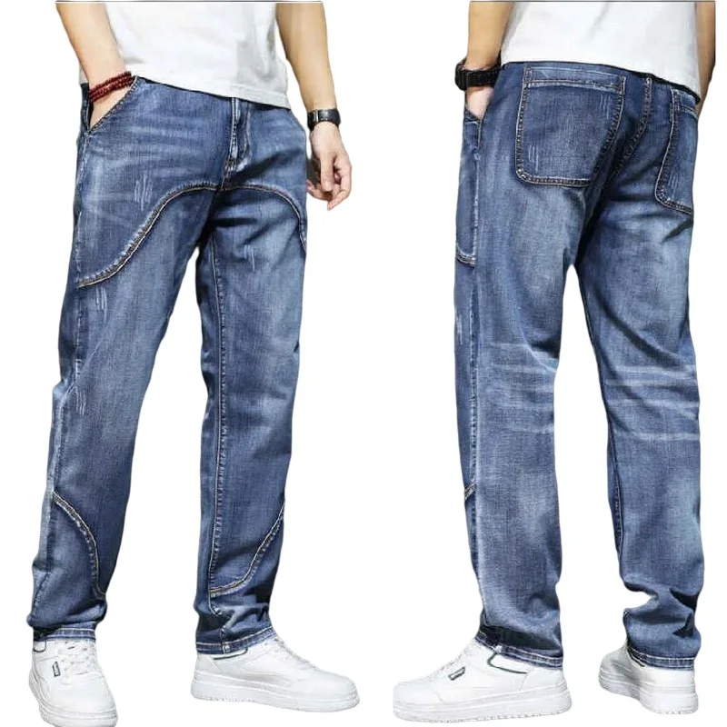 Men Jeans Hip Hop Baggy Denim Pants Men Cowboy Cargo Trousers JeansSize 28-44