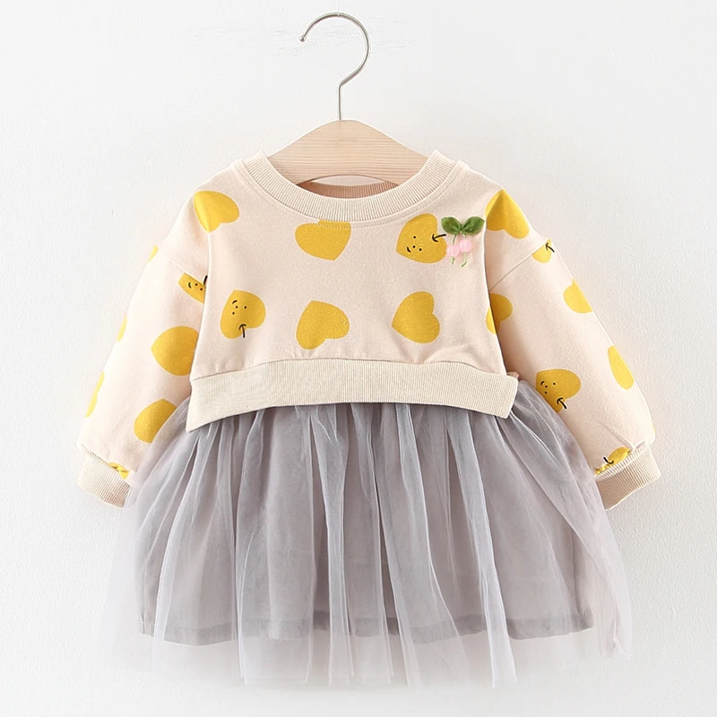 Вечерние длинные рукава Осень весна платье принцессы Детские платья для девочек