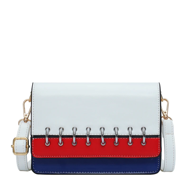 Женская сумка-мессенджер с металлическим кольцом регулируемый плечевой ремень