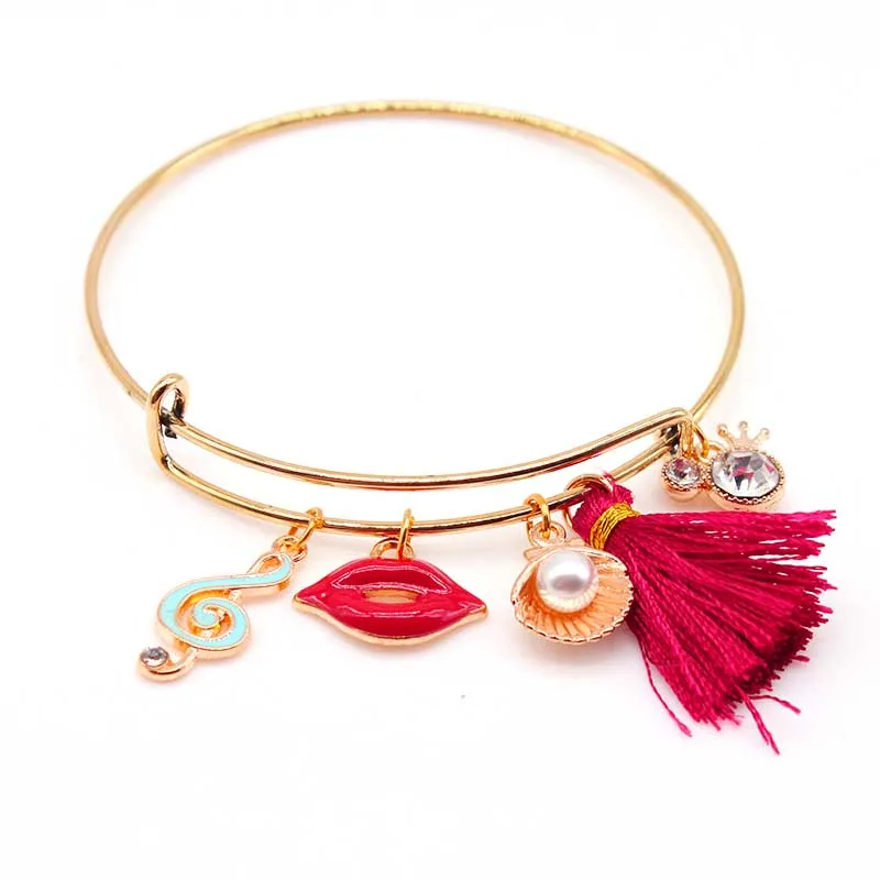 Pulseiras Feminina,, очаровательные браслеты с кисточками, расширяемые с покрытием, ювелирные изделия для женщин, Char
