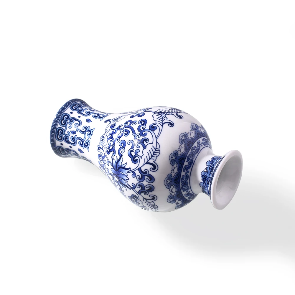 Винтажные керамические вазы для домашнего декора антикварные сине белые