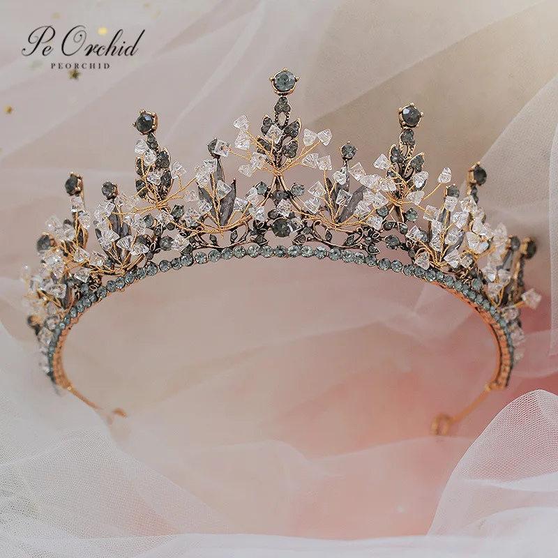 PEORCHID винтажная свадебная корона в стиле барокко свадебные аксессуары для волос
