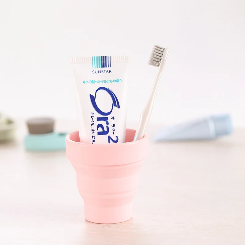 Силиконовая телескопическая компрессионная чашка для мытья милая мультяшная