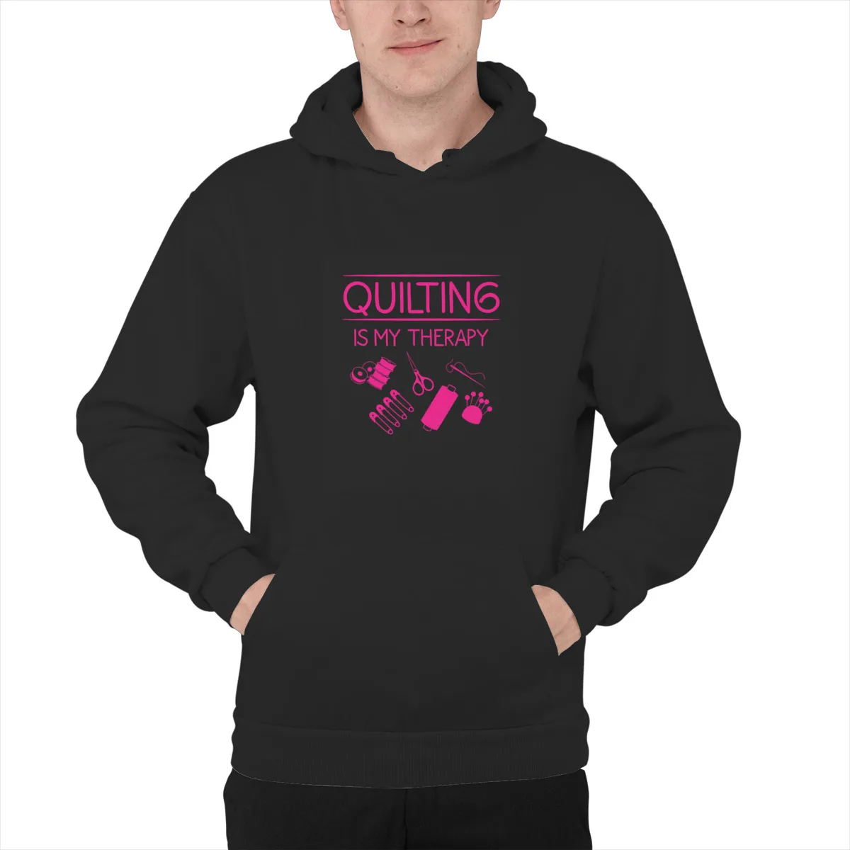 

Men's Hoodie Funny Quilting Is My Therapy Gift For Quilter KnitFunny Anime Top quality Hip-Hop Hood Men Clothing 38739
