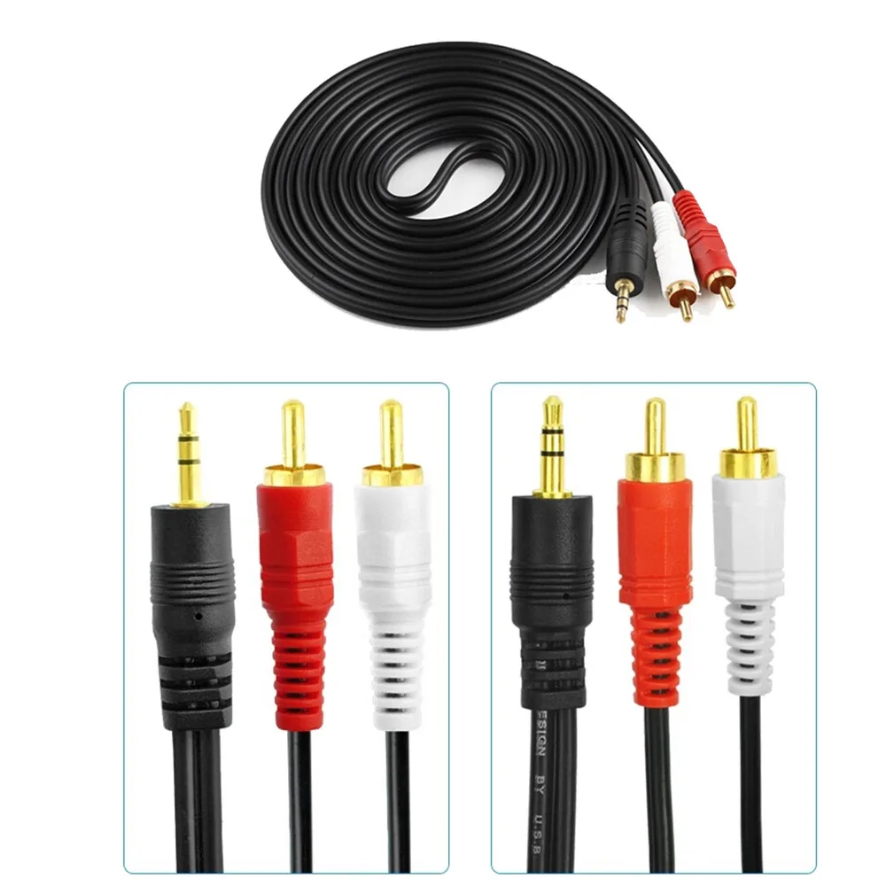 Аудиокабель 1 5 м 3 мм в RCA Double Lotus на 2 футов Y штекер кабель стерео