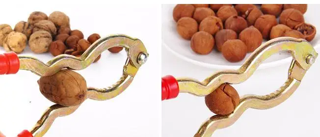 

2017 New design iron red handle walnut walnut clip nuts clip clip pliers fragmentor 105g peeled walnuts for conveninece