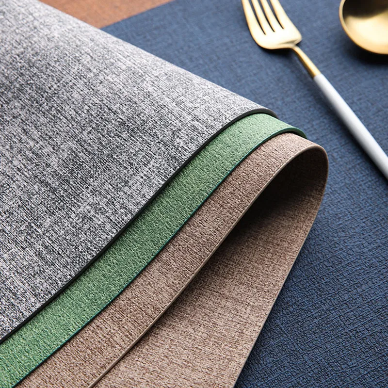 4pcs 43*30cm Anti Skid Rectangle PU Table Placemat Waterproof Restaurant Cafe Tableware Heat Resistant Dining Decoration P10 | Дом и сад
