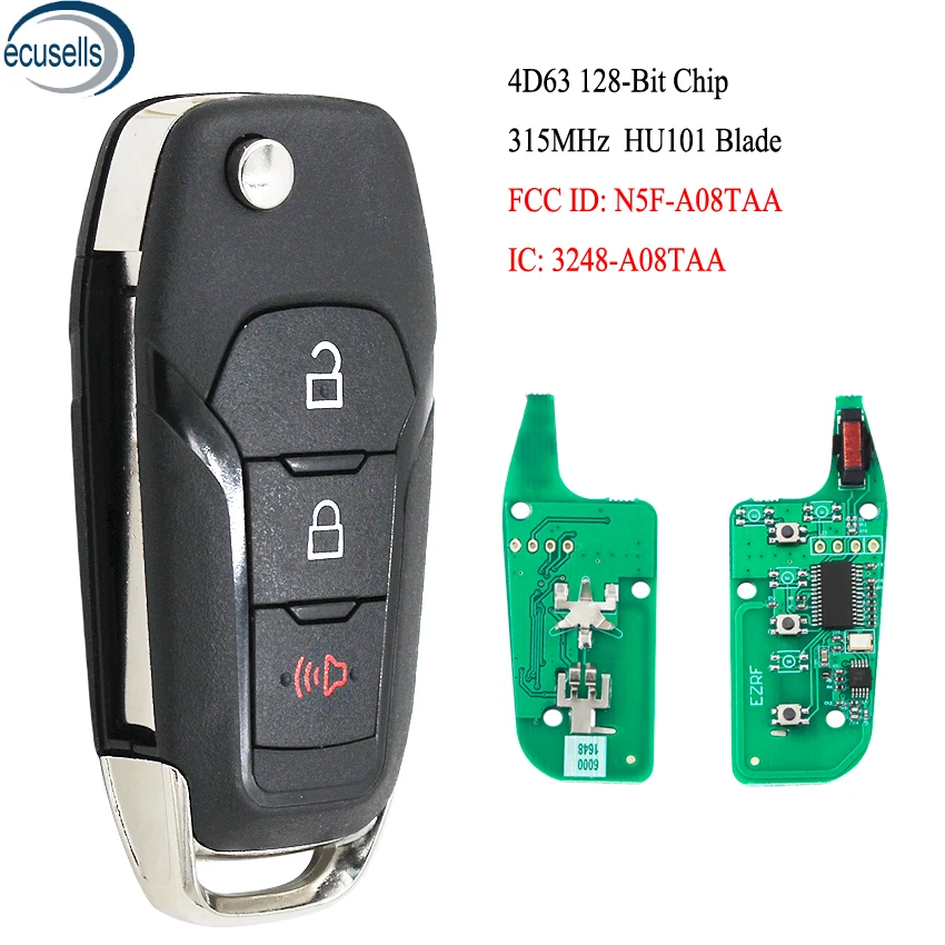 2 + 1/3 кнопочный откидной дистанционный ключ без ключа вход Fob 315 МГц 4D63 3 5 битный