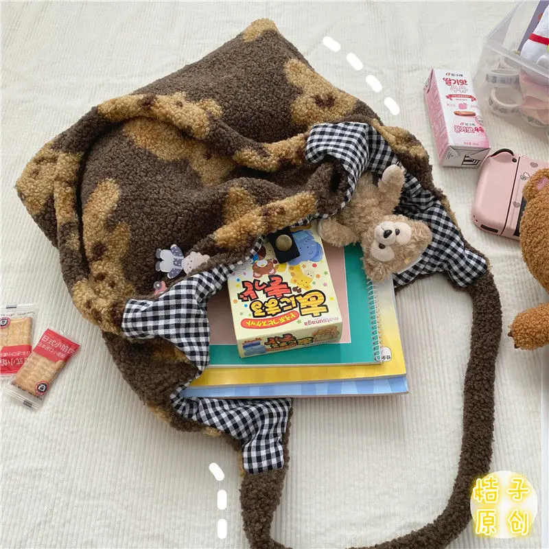 New Kawaii Bear  Japanese Fashion Shoulder Bags for Women 2020 Japan Style ShoulderBags Cartoon Printing