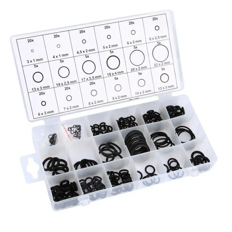 

Paintball O Ring Gaskets Set Black 225Pcs Assortment Pipe Seal 18 Sizes