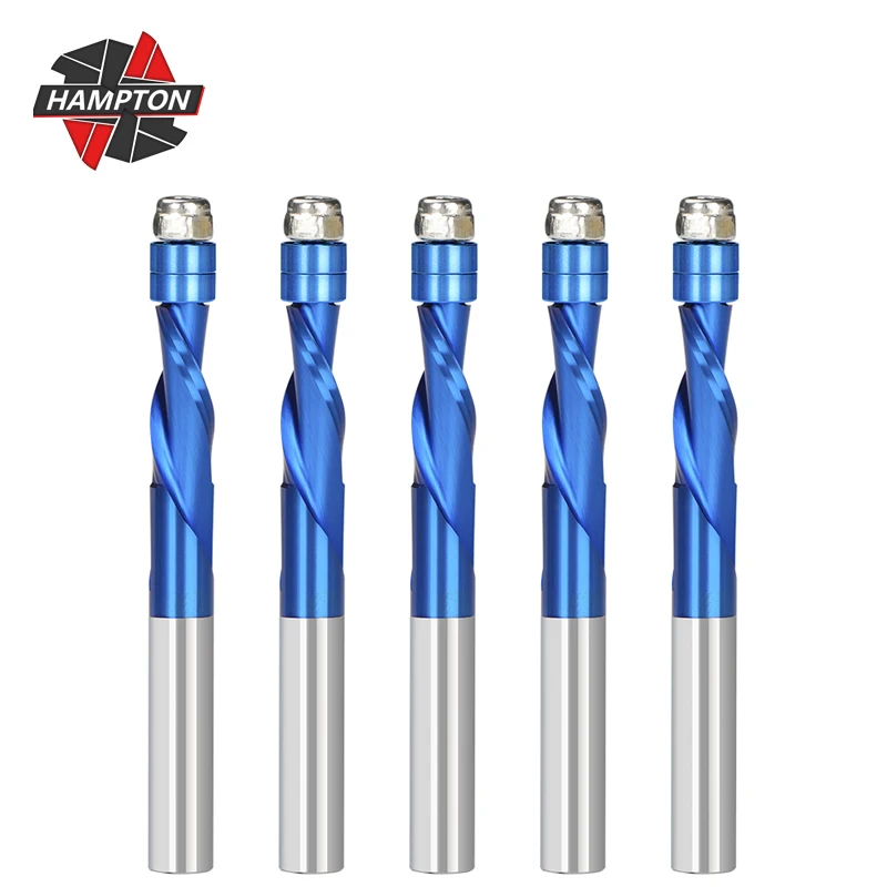 

Down Cutter 1pc 1/4" Shank Two Flute Flush Trim Router Bit Nano Blue Coated Wood Milling Cutters CNC Router Bit Milling Cutter