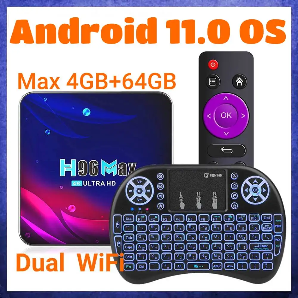 ТВ приставка H96 MAX V11 RK3318 Android 11 0 4 ядра 2 ГГц|ТВ-приставки и медиаплееры| |