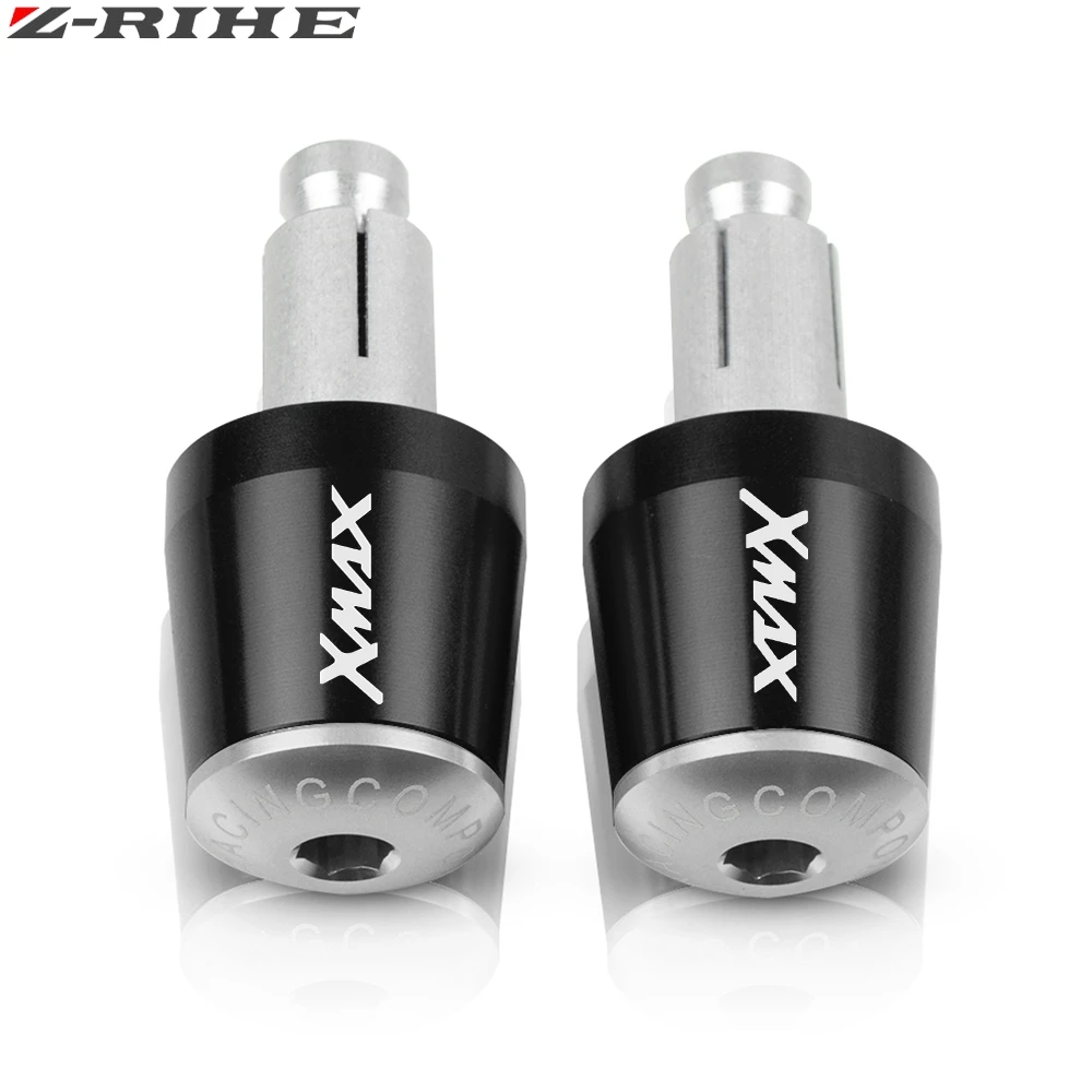 Black Silver Аксессуары для мотоциклов XMAX 7/" 22 мм рукоятки «Грипсы» Торцевая Крышка для Yamaha xmax 125 250 300 400 X MAX - Цвет: Black Silver