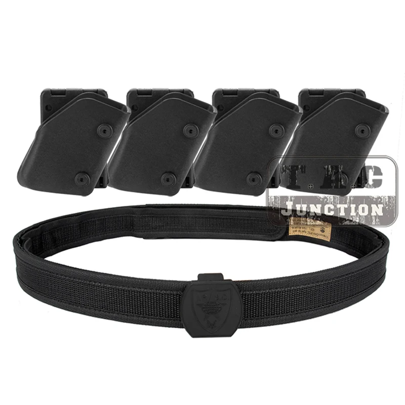 IPSC USPSA IDPA Competition High Speed Shooting Inner & Outer Belt w/ 4x Fast Draw Pistol Magazine Pouch Mag Carrier Holster
