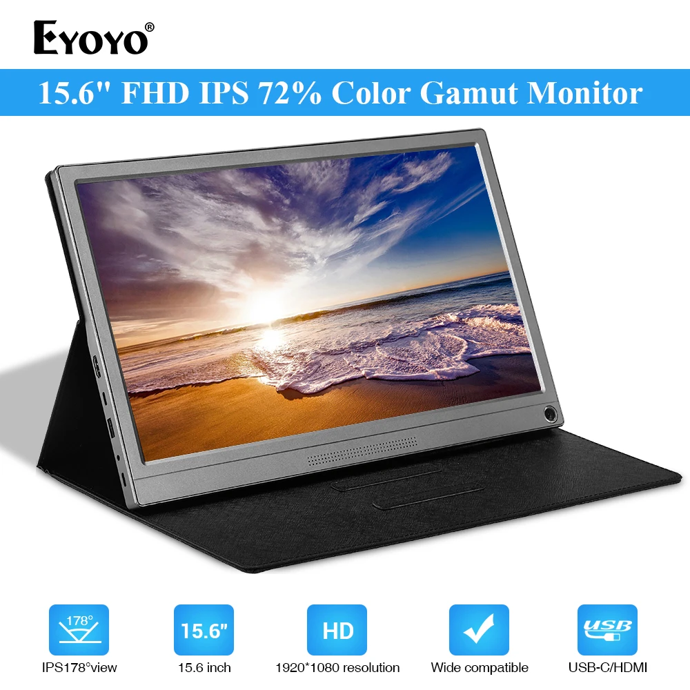 Eyoyo EM15U Портативный игровые мониторы 15 6 Тип USB C Hdmi ips 1080p FHD дисплей для PS4/3 ноутбук