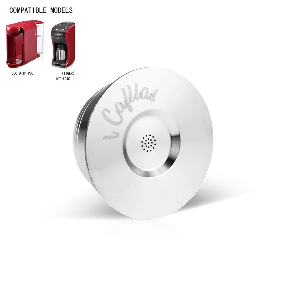 

Многоразовые капсулы для здоровья кофе из нержавеющей стали компактный фильтр для кофейника совместим с UCC капельного POD & Tiger ACT-A04C