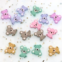 kovict 50100200pcs koala silicone beads rodents baby teether food grade silicone pearls pacifier pendant baby products