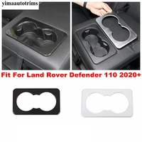 rear seat water cup holder frame cover trim carbon fiber matte interior accessories for land rover defender 110 2020 2021 2022